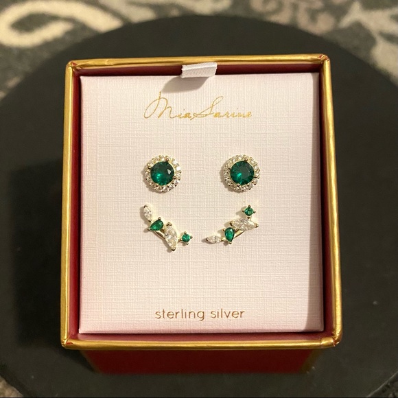Emerald Green Earring Set - Picture 3 of 6